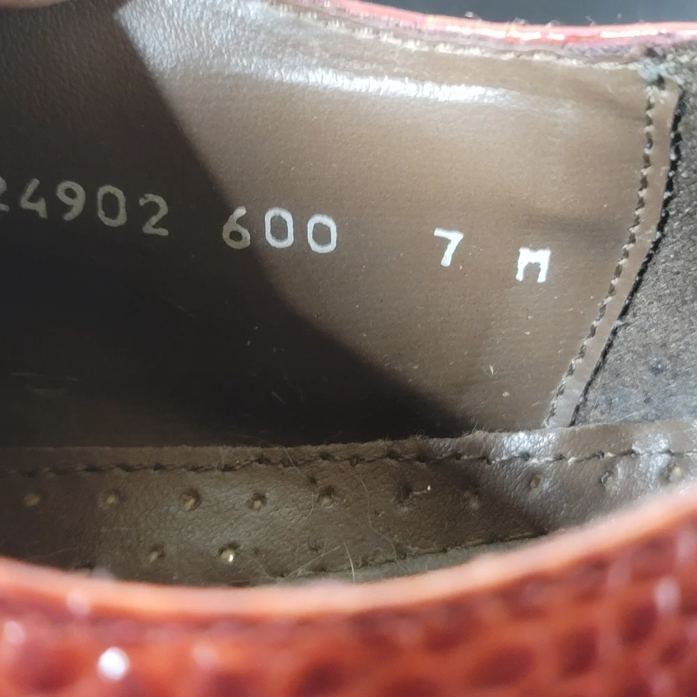 Stacy Adams Crocodile Monk Strap Dress Shoes Size 7 M Red‎ SB1